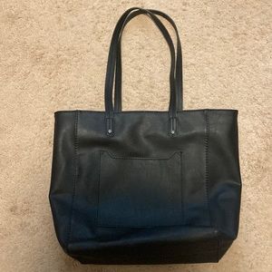 Black zip-top tote